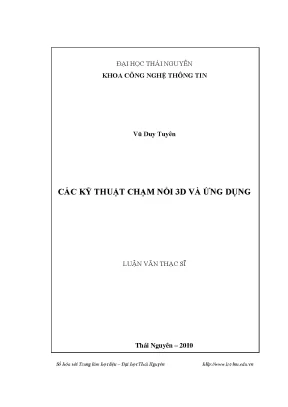 Luận văn các kỹ thuật chạm nổi 3d và ứng dụng