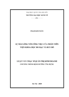 Luận văn sự hài lòng với công việc của nhân viên viện khoa học đo đạc và bản đồ