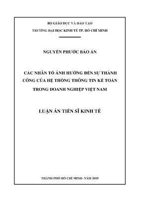 Luận văn các nhân tố ảnh hưởng đến sự thành công của hệ thống thông tin kế toán trong doanh nghiệp việt nam