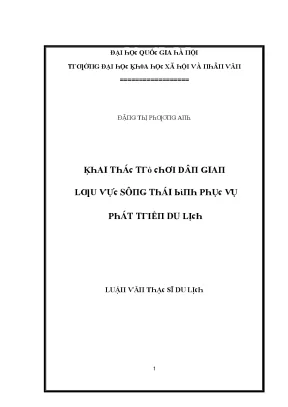 Luận văn khai thác trò chơi dân gian lưu vực sông thái bình phục vụ phát triển du lịch