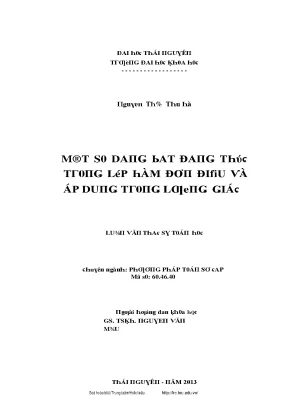 Luận văn một số dạng bất đẳng thức trong lớp hàm đơn điệu và áp dụng trong lượng giác
