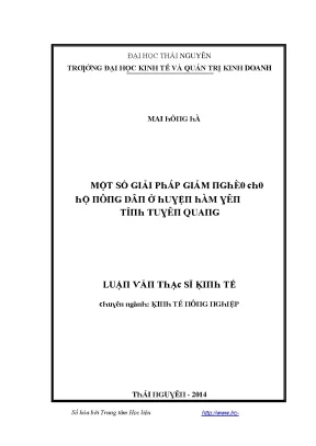 Luận văn một số giải pháp giảm nghèo cho hộ nông dân ở huyện hàm yên tỉnh tuyên quang