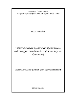 Luận văn liên thông đào tạo trong việc nâng cao chất lượng nguồn nhân lực khoa học và công nghệ