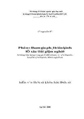 Luận văn phụ nữ tham gia phát triển kinh tế xóa đói giảm nghèo