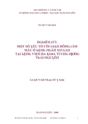 Luận văn nghiên cứu một số yếu tố rồi loạn đông cầm máu ở bệnh nhân xơ gan tại bệnh viện đa khoa trung ương thái nguyên