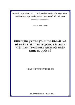 Luận văn ứng dụng kỹ thuật chứng khoán hóa để phát triển thị trường tài chính việt nam trong điều kiện hội nhập kinh tế quốc tế
