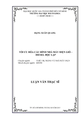 Luận văn thạc sĩ thiết bị mạng và nhà máy điện tối ưu hóa cấu hình nhà máy điện gió diesel độc lập
