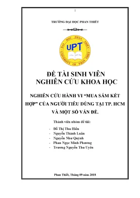 Nghiên cứu hành vi mua sắm kết hợp của người tiêu dùng tại tp hcm và một số vấn đề