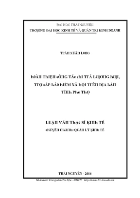 Luận văn hoàn thiện công tác chi trả lương hưu trợ cấp bảo hiểm xã hội trên địa bàn tỉnh phú thọ