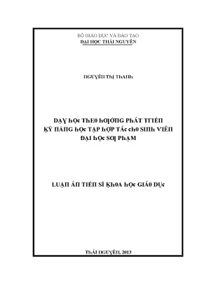 Luận văn dạy học theo hướng phát triển kỹ năng học tập hợp tác cho sinh viên đại học sư phạm