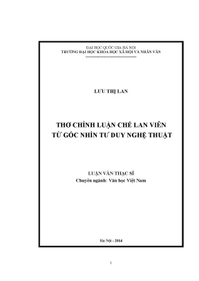 Luận văn thạc sĩ thơ chính luận chế lan viên từ góc nhìn tư duy nghệ thuật
