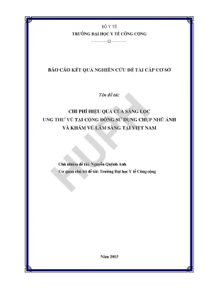 Chi phí hiệu quả của sàng lọc ung thư vú tại cộng đồng sử dụng chụp nhũ ảnh và khám vú lâm sàng tại việt nam