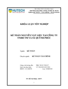 Luận văn kế toán nguyên vật liệu tại công ty tnhh tm và sx quỳnh phúc