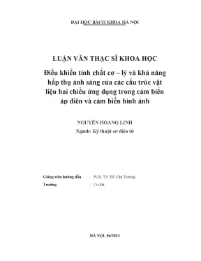 Điều khiển tính chất cơ lý và khả năng hấp thụ ánh sáng của các cấu trúc vật liệu hai chiều ứng dụng trong cảm biến áp điện và cảm biến hình ảnh