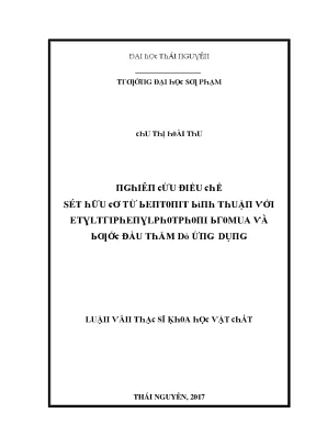 Luận văn nghiên cứu điều chế sét hữu cơ từ bentonit bình thuận với etyltriphenylphotphoni bromua và bƣớc đầu thăm dò ứng dụng