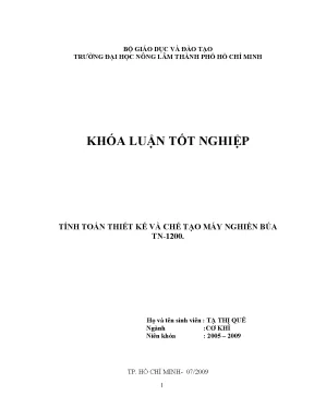 Tính toán thiết kế và chế tạo máy nghiền búa tn1200