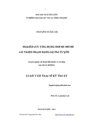 Luận văn nghiên cứu ứng dụng nowrowrron mờ để cải thiện nhận dạng hệ phi tuyến