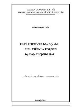 Luận văn phát triển văn hóa đọc cho sinh viên của trường đại học thương mại