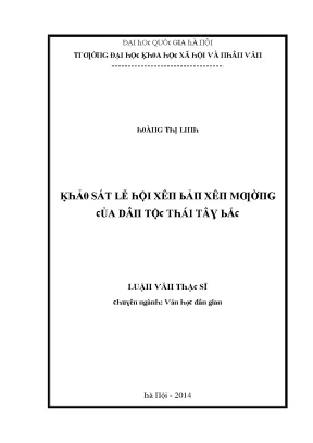 Luận văn khảo sát lễ hội xên bản xên mường của dân tộc thái tây bắc