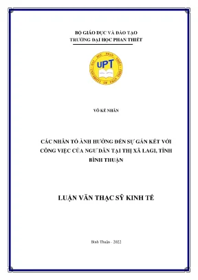 Các nhân tố ảnh hưởng đến sự gắn kết với công việc của ngư dân tại thị xã lagi tỉnh bình thuận