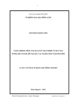 Luận văn đánh giá quy hoạch sử dụng đất giai đoạn 2006 2010 của khu vực trung tâm thành phố thái nguyên
