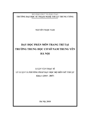 Luận văn thạc sĩ dạy học phân môn trang trí tại trường thcs nam trung yên hà nội