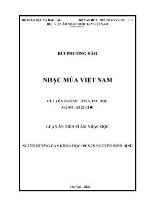 Luận án tiến sĩ âm nhạc nhạc múa việt nam