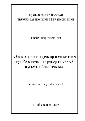 Luận văn nâng cao chất lượng dịch vụ kế toán tại công ty tnhh dịch vụ tư vấn và đại lý thuế trương gia