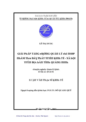 Luận văn giải pháp tăng cường quản lý chi ngân sách địa phương nhằm thúc đẩy phát triển kinh tế xã hội trên địa bàn tỉnh quảng ninh