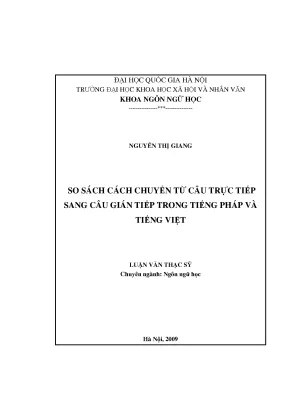 Luận văn thạc sĩ so sánh cách chuyển từ câu dẫn trực tiếp sang câu dẫn gián tiếp trong tiếng pháp và tiếng việt