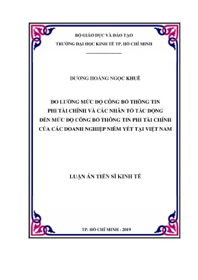 Luận văn thạc sĩ đo lường mức độ công bố thông tin phi tài chính và các nhân tố tác động đến mức độ công bố thông tin phi tài chính của các doanh nghiệp niêm yết tại việt nam