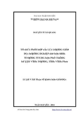 Luận văn tổ chức phối hợp các lực lượng giáo dục hướng nghiệp cho học sinh trường trung học phổ thông huyện vĩnh tường tỉnh vĩnh phúc