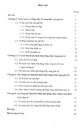 Luận án tiến sĩ cơ học mô hình hai chiều tính dòng chảy do sóng khu vực gần bờ