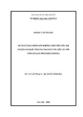 Luận văn quản lý hoạt động bồi dưỡng giáo viên tiểu học huyện cẩm khê tỉnh phú thọ đáp ứng yêu cầu đổi mới căn bản toàn diện giáo dục