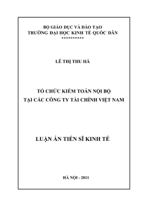 Luận án tiến sĩ kinh tế tổ chức kiểm toán nội bộ tại các công ty tài chính vn