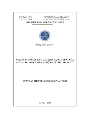 Luận văn thạc sĩ hoá học nghiên cứu phân tích paraben và dẫn xuất của chúng trong cá biển và động vật hai mảnh vỏ