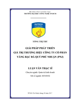 Luận văn giải pháp phát triển giá trị thương hiệu pnj