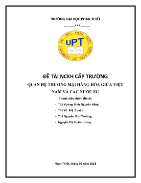 Quan hệ thương mại hàng hóa giữa việt nam và các nước eu