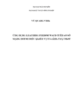 Luận văn ứng dụng learning feedforwrd trên cơ sở mạng nơron điều khiển