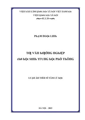 Luận văn tư vấn hướng nghiệp cho học sinh trung học phổ thông