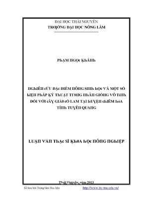 Luận văn nghiên cứu đặc điểm nông sinh học và một số biện pháp kỹ thuật trong nhân giống vô tính đối với cây giảo cổ lam tại huyện chiêm hóa tỉnh tuyên quang