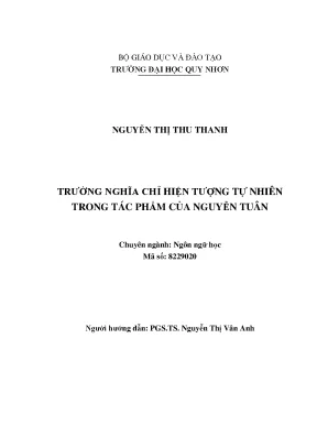 Luận văn trường nghĩa chỉ hiện tượng tự nhiên trong tác phẩm của nguyễn tuân