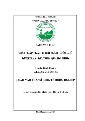 Luận văn giải pháp phát triển chăn nuôi bò ở huyện ba chẽ tỉnh quảng ninh