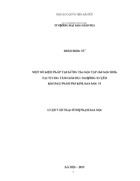 Luận văn một số biện pháp tạo hứng thú học tập cho học sinh tại trung tâm giáo dục thường xuyên khi dạy phần phi kim hóa học 11