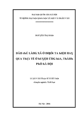 Luận văn dân chủ làng xã ở nước ta hiện nay qua thực tế ở huyện ứng hòa thành phố hà nội