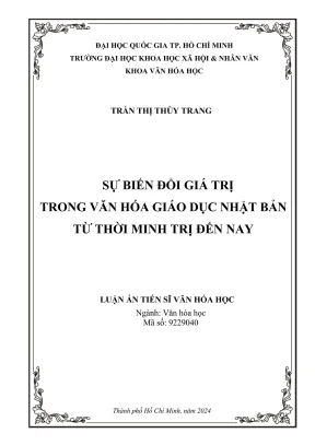 Luận án tiến sĩ văn hóa học sự biến đổi giá trị trong văn hóa giáo dục nhật bản từ thời minh trị đến nayphần 1