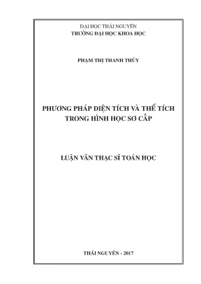Luận văn phương pháp diện tích và thể tích trong hình học sơ cấp