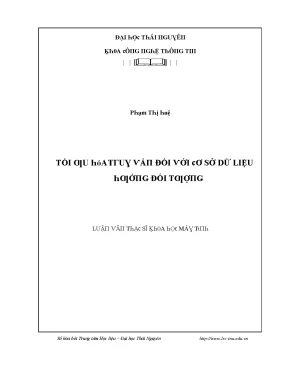 Luận văn tối ưu hóa truy vấn đối với cơ sở dữ liệu hướng đối tượng