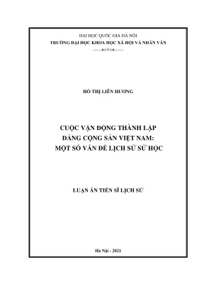 Luận án tiến sĩ lịch sử cuộc vận động thành lập đảng cộng sản việt nam một số vấn đề về lịch sử sử học