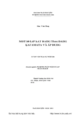Luận văn một số lớp bất đẳng thức karamata và áp dụng